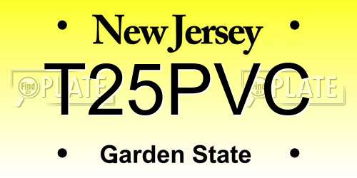 T25PVC New Jersey License Plate
