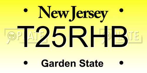 T25RHB New Jersey License Plate