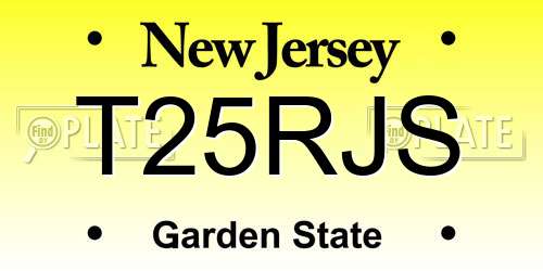 T25RJS New Jersey License Plate