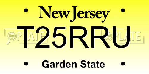 T25RRU New Jersey License Plate