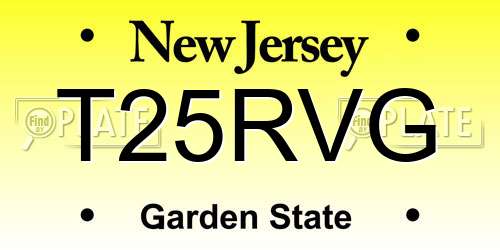T25RVG New Jersey License Plate