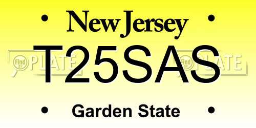 T25SAS New Jersey License Plate