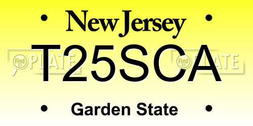 T25SCA New Jersey License Plate