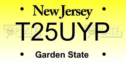 T25UYP New Jersey License Plate