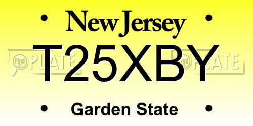 T25XBY New Jersey License Plate