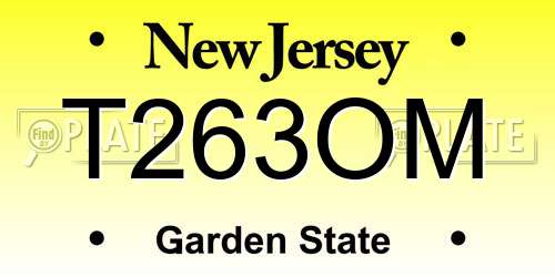 T263OM New Jersey License Plate