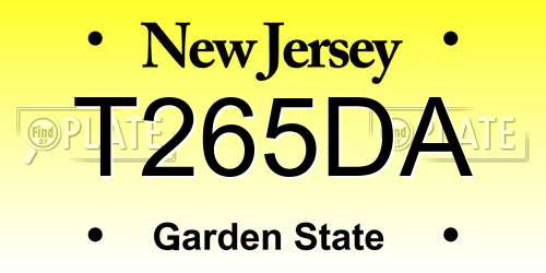 T265DA New Jersey License Plate