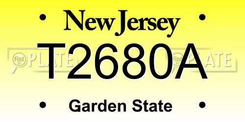 T2680A New Jersey License Plate