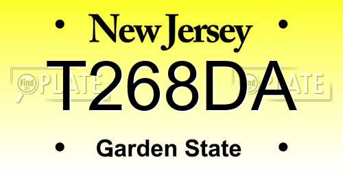 T268DA New Jersey License Plate