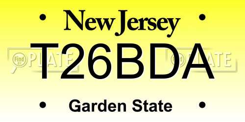 T26BDA New Jersey License Plate
