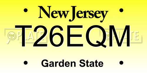 T26EQM New Jersey License Plate