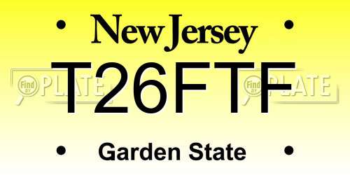 T26FTF New Jersey License Plate