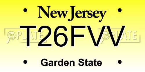 T26FVV New Jersey License Plate