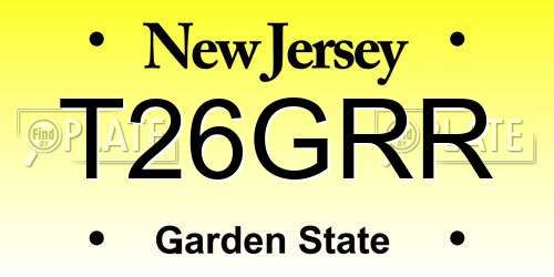 T26GRR New Jersey License Plate