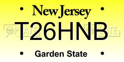 T26HNB New Jersey License Plate