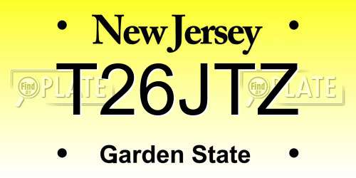 T26JTZ New Jersey License Plate