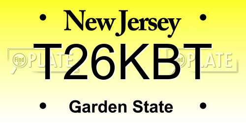 T26KBT New Jersey License Plate