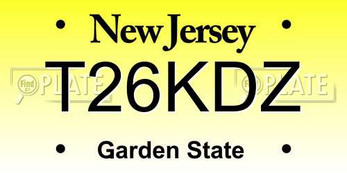T26KDZ New Jersey License Plate