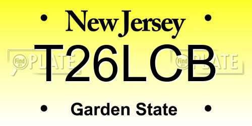 T26LCB New Jersey License Plate