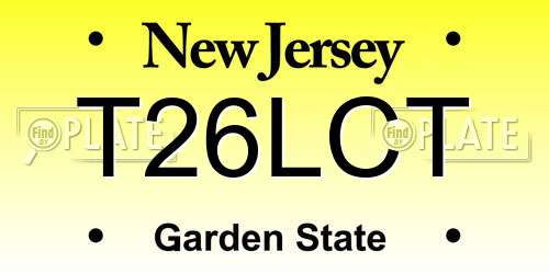 T26LCT New Jersey License Plate