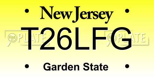 T26LFG New Jersey License Plate