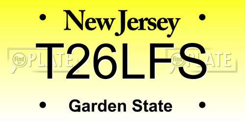 T26LFS New Jersey License Plate