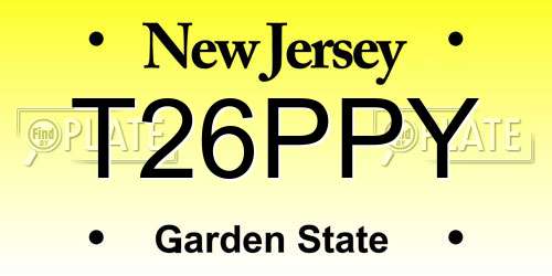 T26PPY New Jersey License Plate