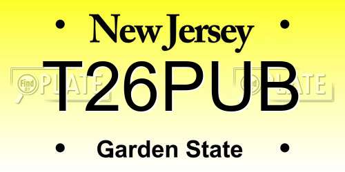 T26PUB New Jersey License Plate