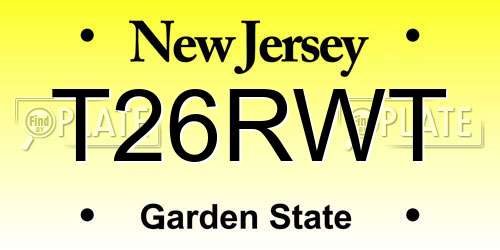 T26RWT New Jersey License Plate