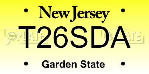 T26SDA New Jersey License Plate
