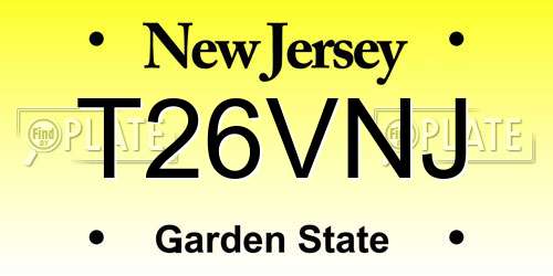 T26VNJ New Jersey License Plate