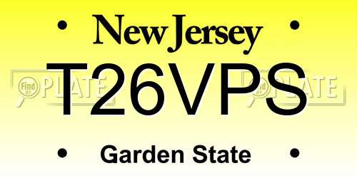 T26VPS New Jersey License Plate