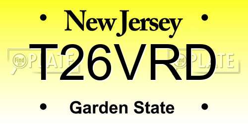 T26VRD New Jersey License Plate