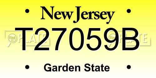 T27059B New Jersey License Plate