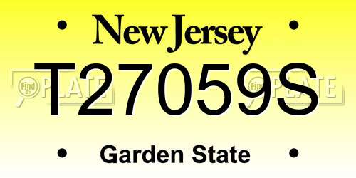 T27059S New Jersey License Plate