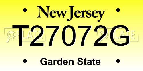 T27072G New Jersey License Plate