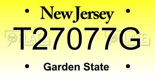 T27077G New Jersey License Plate