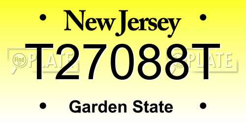 T27088T New Jersey License Plate