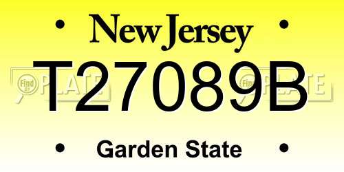 T27089B New Jersey License Plate