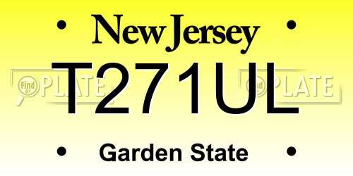 T271UL New Jersey License Plate