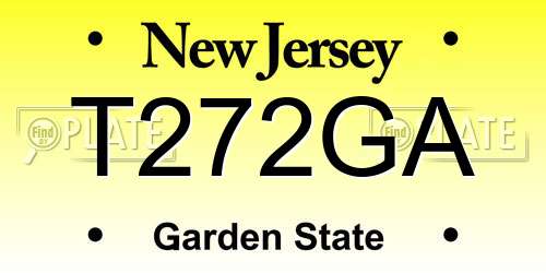 T272GA New Jersey License Plate