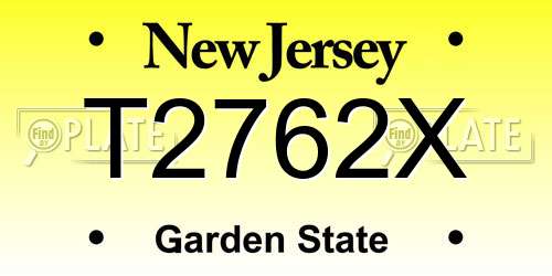 T2762X New Jersey License Plate