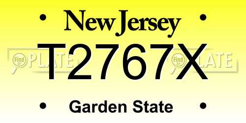 T2767X New Jersey License Plate