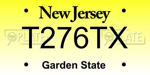 T276TX New Jersey License Plate