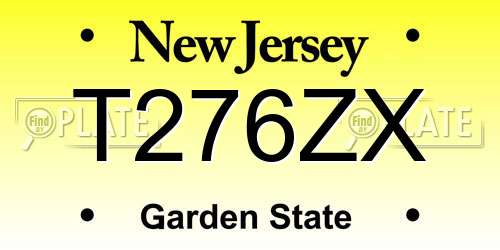 T276ZX New Jersey License Plate