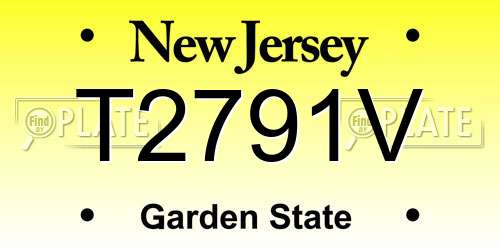 T2791V New Jersey License Plate