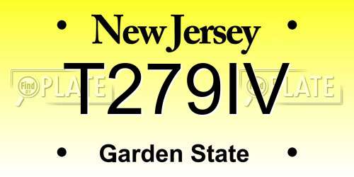 T279IV New Jersey License Plate
