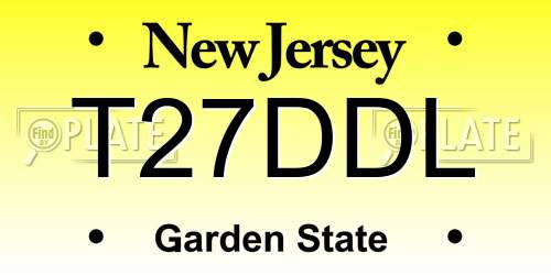 T27DDL New Jersey License Plate