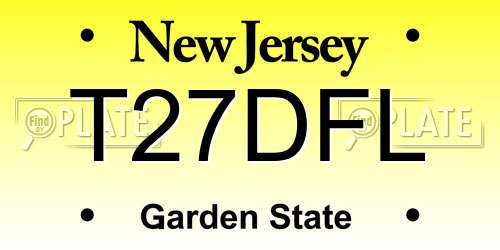 T27DFL New Jersey License Plate