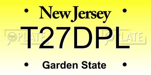 T27DPL New Jersey License Plate
